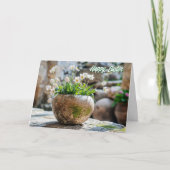 Carte de Pâques aux fleurs de printemps blanches (Devant)