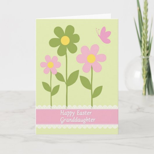 Carte de Pâques aux Fleurs Roses (Devant)