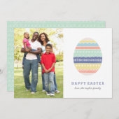 Carte de Pâques aux oeufs en couche - Indigo (Devant / Derrière)