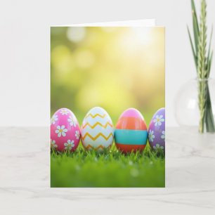 Carte de Pâques aux Ovoides de Printemps Peints