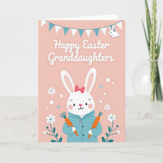 Carte de Pâques aux points de lapin (Devant)