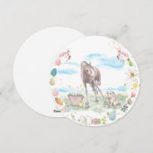 Carte de Pâques avec cheval et lapin de Pâques (Devant / Derrière)