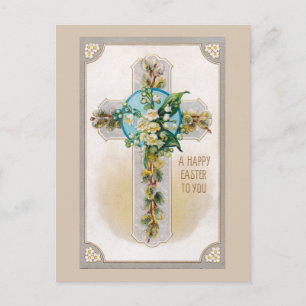 Carte de Pâques avec Croix Fleurie