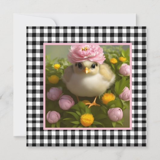 Carte de Pâques avec des poussins mignons et des f (Devant)