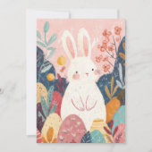 Carte de Pâques avec Fleurs et Lapin de Pâques (Devant)