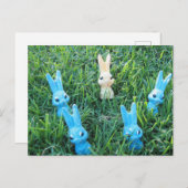 Carte de Pâques avec lapins (Devant / Derrière)