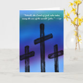 Carte de Pâques avec le verset Voici l'Agneau de D (Fleur jaune)