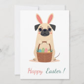 Carte de Pâques avec photo d'un carlin (Devant)