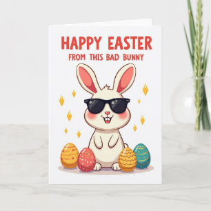 Carte de Pâques avec un oeuf de Pâques de lapin sy