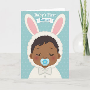 Carte de Pâques bébé à pois