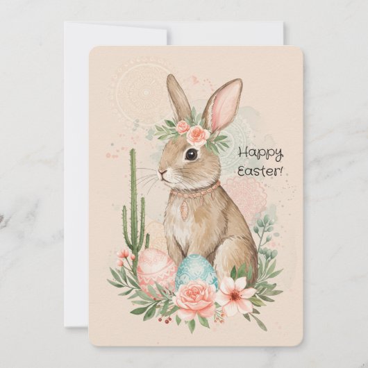 Carte de Pâques Boho imprimable – Fantaisiste  (Devant)