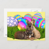 Carte de Pâques Bouledogue français (Devant / Derrière)
