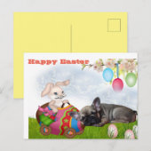 Carte de Pâques bouledogue français carte postale (Devant / Derrière)