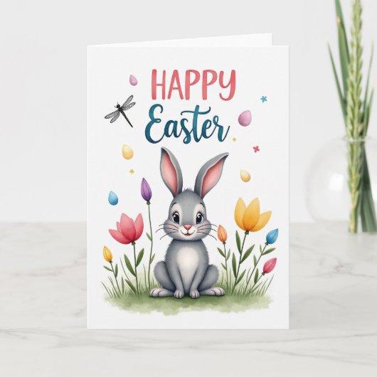 Carte de Pâques Bunny Blooms (Devant)