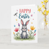 Carte de Pâques Bunny Blooms (Fleur jaune)