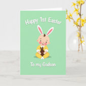 Carte de Pâques Bunny Ears First (Fleur jaune)