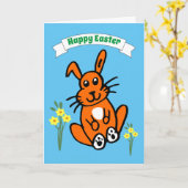 Carte de Pâques Bunny et Daffodils (Fleur jaune)
