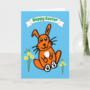 Carte de Pâques Bunny et Daffodils