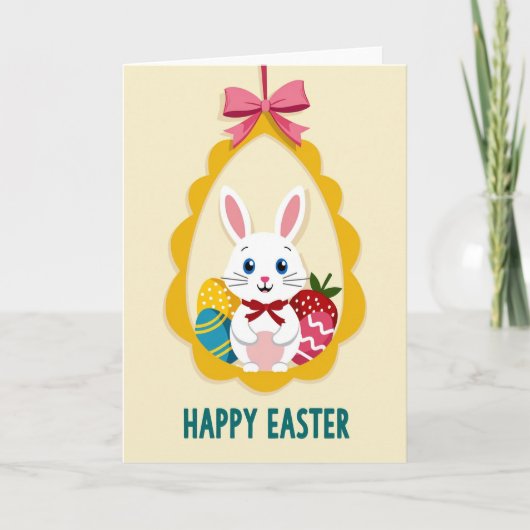 Carte de Pâques Bunny Happy (Devant)