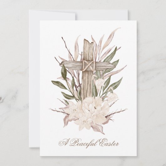 Carte de Pâques Carte de Croix Paisible Pâques Il  (Devant)