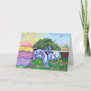 Carte de Pâques Chasse aux œufs du Lapin de Pâques