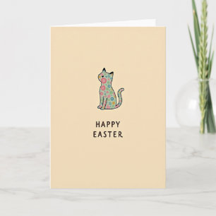 Carte de Pâques Chat Pastel Joyeux