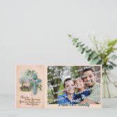 Carte de Pâques chrétienne avec croix de fleurs bl (Debout devant)