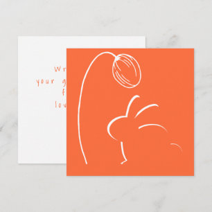 Carte de Pâques Classique Orange Blanc Bunny