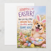 Carte de Pâques Corgi (Devant / Derrière)