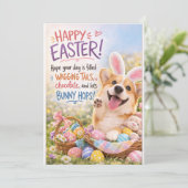 Carte de Pâques Corgi (Debout devant)