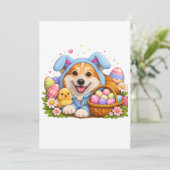 Carte de Pâques Corgi (Debout devant)