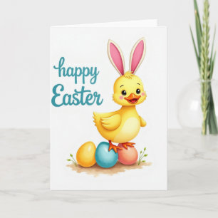Carte de Pâques créature printanière mignonne