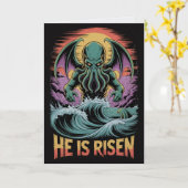 Carte de Pâques Cthulhu est ressuscité (Fleur jaune)