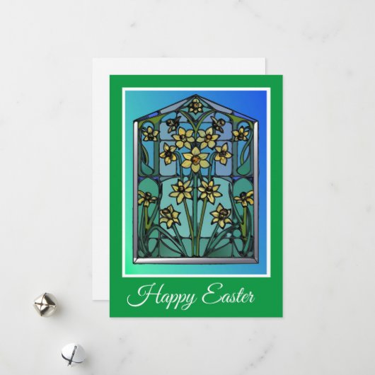 Carte de Pâques Daffodique (Devant/Arrière en situation)