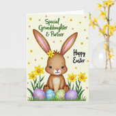 Carte de Pâques d'animal en or faux (Fleur jaune)