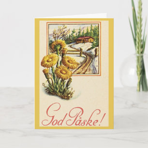 Carte de Pâques danoise vintage