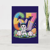Carte de Pâques de baseball de lapin Six Seven (Devant)