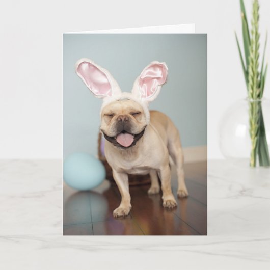 Carte de Pâques de bouledogue français ! (Devant)