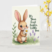 Carte de Pâques de Bunny et Daisy (Fleur jaune)
