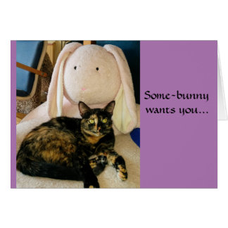 Carte de Pâques de chat de Tortie