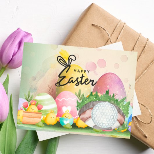Carte de Pâques de golf pour l'aquarelle de golf