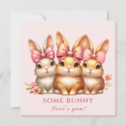 Carte de Pâques de lapin joli (Devant)