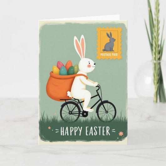 Carte de Pâques de livraison de lapin (Devant)