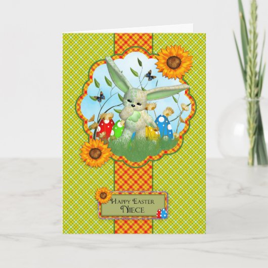 Carte De Pâques De Nuit Avec Lapin Et Oeufs De Pâq (Devant)