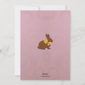 Carte de Pâques de photo de lapin de chocolat (Dos)