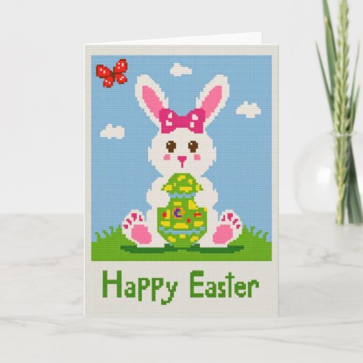 Carte de Pâques de Pixel Rabbit (Devant)