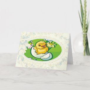 Carte de Pâques de poulet nouveau-né