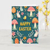 Carte de Pâques de printemps heureux (Fleur jaune)