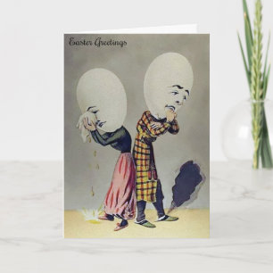 Carte de Pâques de tête d'oeuf vintage