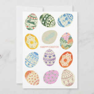 Carte de Pâques de vacances colorée minimale abstr